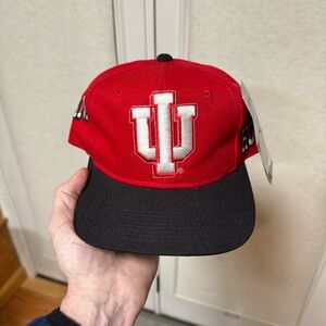 Vintage Indiana Hoosiers Snapback Hat Sports Specialties Side Wave Cap Nwt 90s